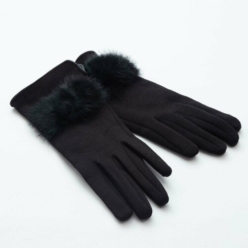 фото Перчатки minaku зимние, утепленные, размер 17, черный