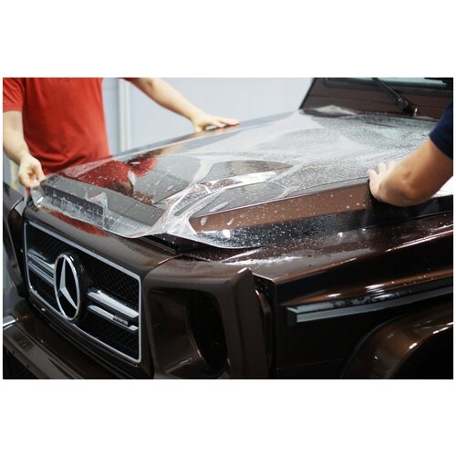 SanGrass / Антигравийная защитная пленка глянцевая прозрачная для бронирования фар, порогов, капота, кузова - 152х100 см