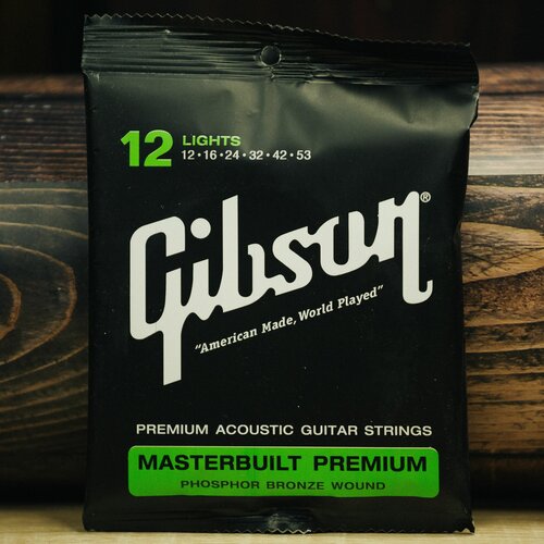Струны GIBSON MASTERBUILT PREMIUM LIGHT 12-53, для акустической гитары