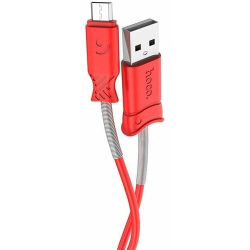 Кабель Micro USB, Hoco X24 Pisces Charging Data Cable For Micro-USB, красный data кабель usb hoco x86 micro usb 2 4a 1 метр черный