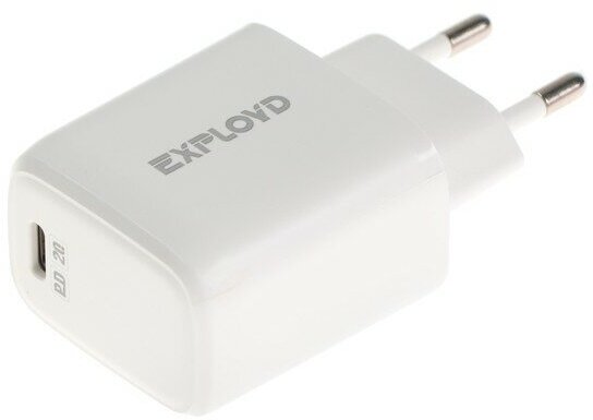 Exployd Сетевое зарядное устройство Exployd EX-Z-1333, USB-C, 3 А, 20 Вт, быстрая зарядка, белое