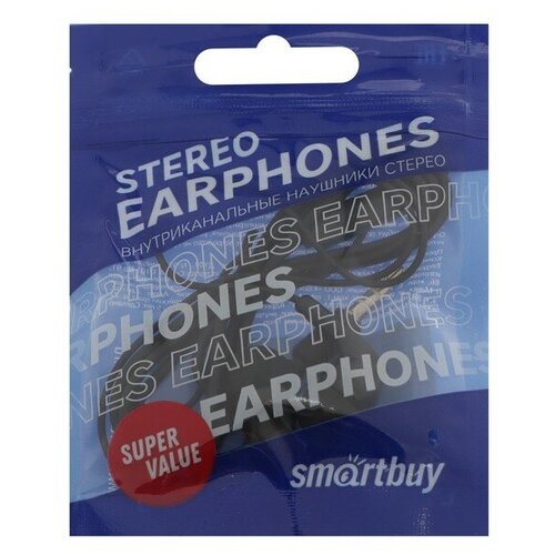 Наушники Smartbuy Model X вакуумные микрофон 105 дБ 16 Ом 35мм 105 м пакет черные 50400₽
