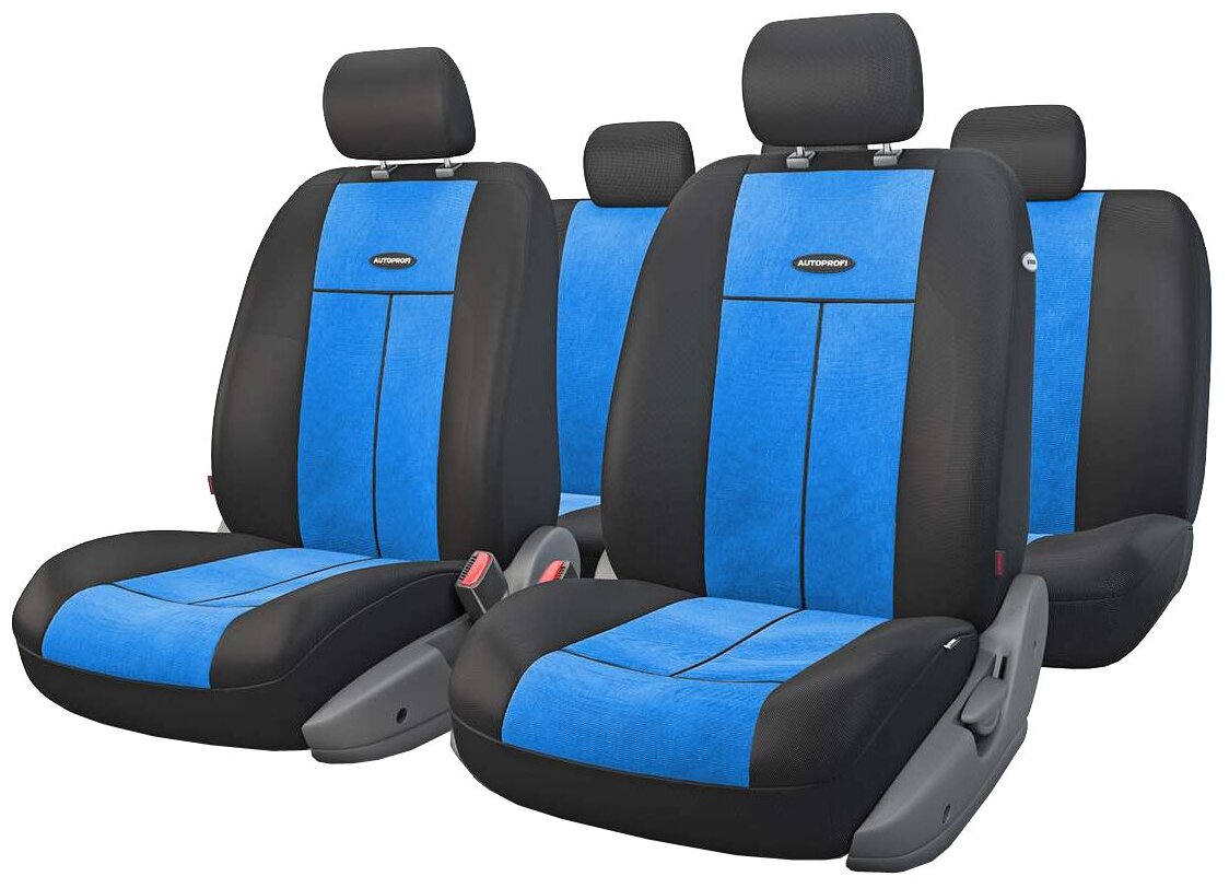 Autoprofi AUTOPROFI TT-902V BKBL_чехлы для сиденья! TT, передний ряд, задний ряд, AIRBAG, чёрн.синий AUTOPROFI TT902VBKBL