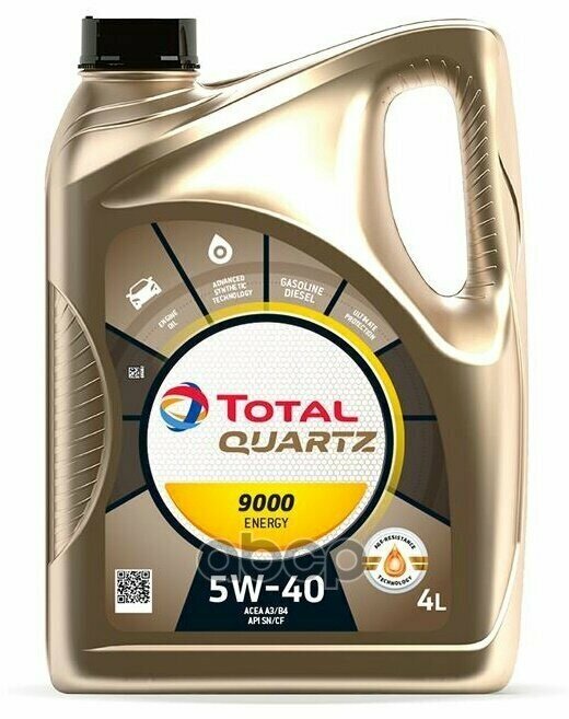 TotalEnergies 5W40 4L Quartz 9000 Energy Синтетическое Моторное Масло