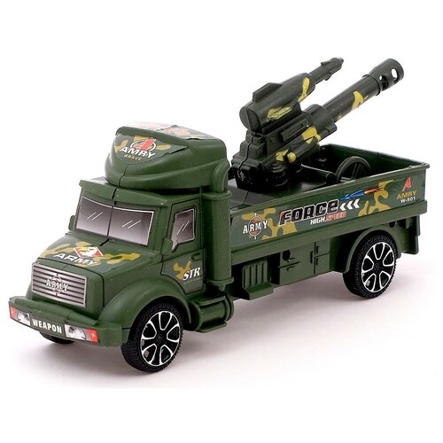 Грузовик инерционный «Военный автовоз» с пушкой
