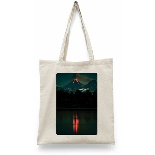 фото Сумка-шоппер унисекс каждому своё "камчатка/kamchatka/россия" черная