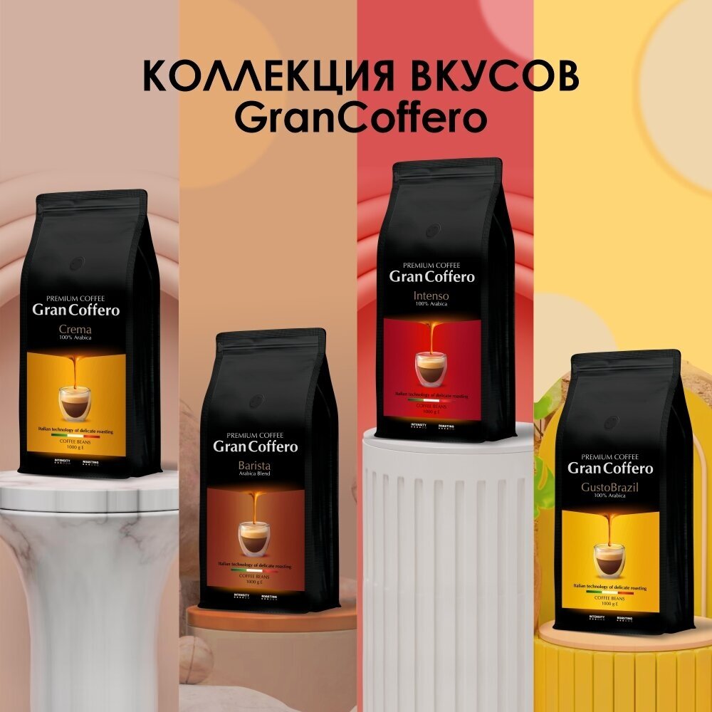 Кофе в зернах GranCoffero Intenso, 100% Арабика, темной обжарки, 1 кг - фотография № 6