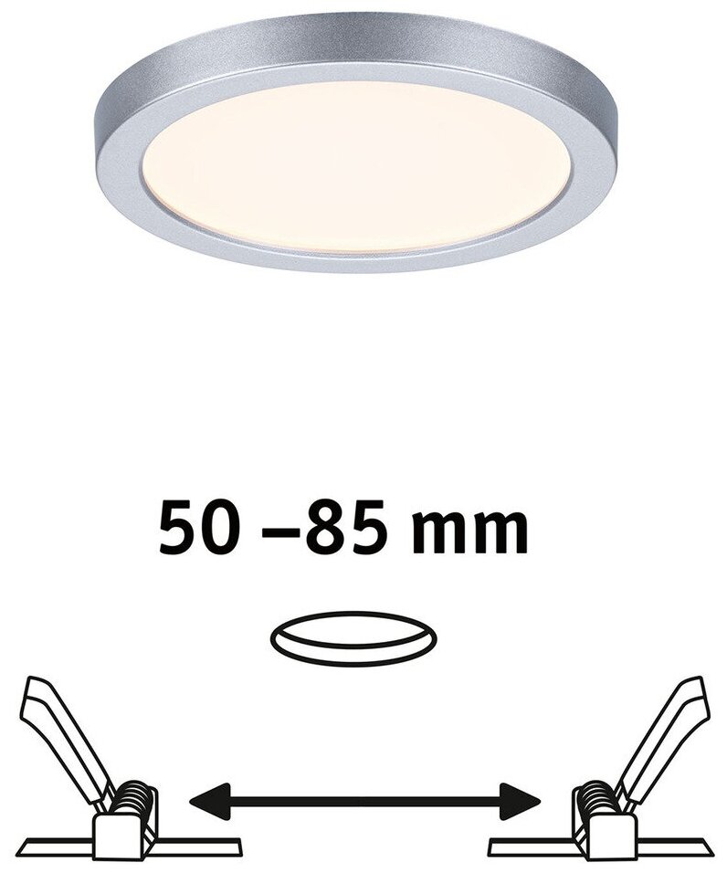 Панель встраиваемая Paulmann Areo VariFit D118мм 6.5Вт 550лм 3000K IP44 LED 230В Хром матовый Пластик 93033 - фотография № 5