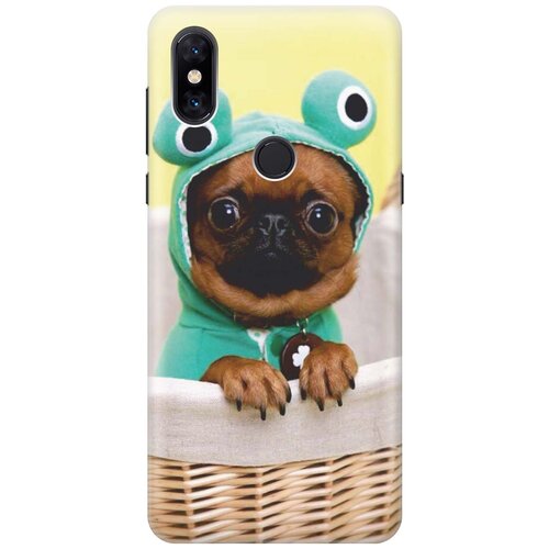 фото Re:pa накладка transparent для xiaomi mi mix 3 с принтом "собака в смешной шапке"