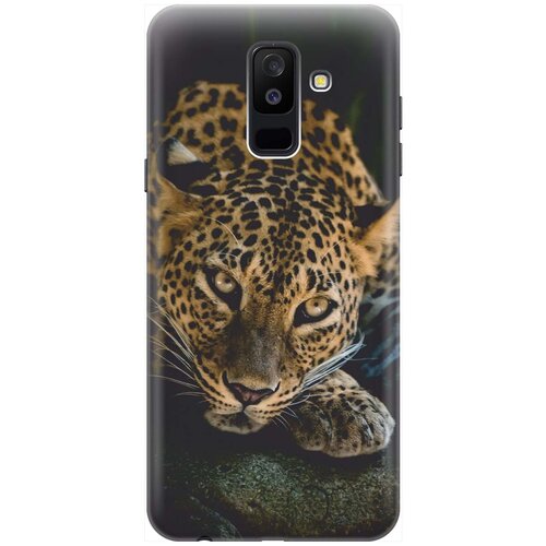 фото Gosso ультратонкий силиконовый чехол-накладка для samsung galaxy a6 plus (2018) с принтом "загадочный леопард"