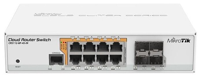 Коммутатор MikroTik CRS112-8P-4S-IN 8xGbLAN 4xSFP PoE