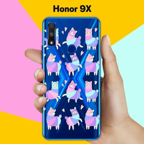 Силиконовый чехол Цветные ламы на Honor 9X