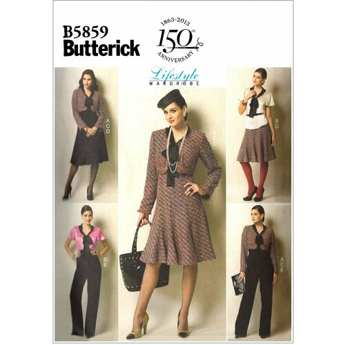 Выкройка Butterick №5859 Топ, жакет, юбка, брюки выкройка butterick 6463 жакет блуза платье брюки юбка