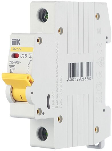 Автоматический выключатель IEK KARAT ВА 47-29 (C) 4,5kA 16 А - фотография № 20