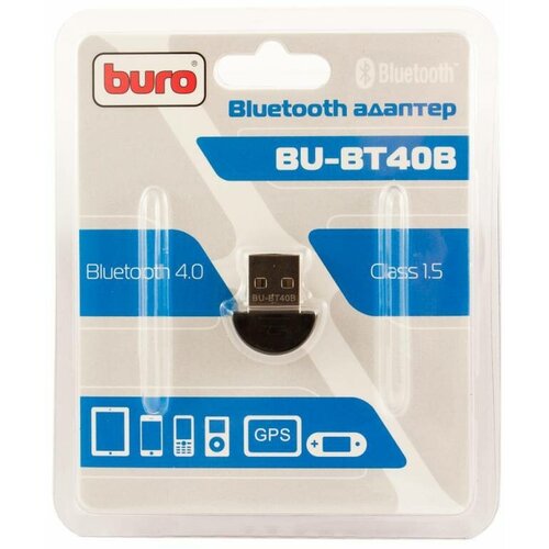 buro usb bluetooth 4 0 edr class 1 5 20m bu bt40b Адаптер USB Buro BU-BT40B Bluetooth 4.0EDR class 1.5 20м черный