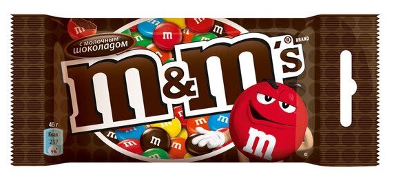 Драже M&M's с молочным шоколадом 45 г - фотография № 1