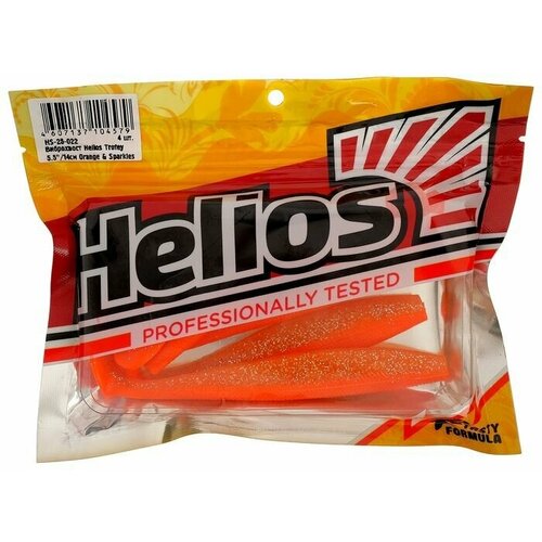 Виброхвост Helios Trofey Orange & Sparkles, 14 см, 4 шт. (HS-25-022)