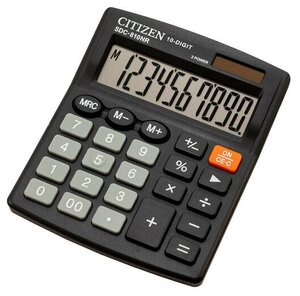 <b>Калькулятор</b> бухгалтерский CITIZEN SDC-810NR бухгалтерский, настольный, батарейки, солнечная панель