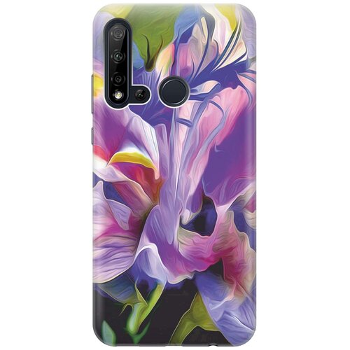 фото Gosso ультратонкий силиконовый чехол-накладка для huawei nova 5i / p20 lite (2019) с принтом "цветочная абстракция"