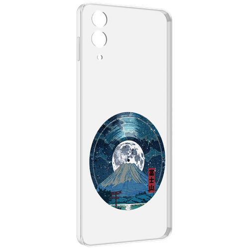 Чехол MyPads нарисованная виниловая гора с луной для Samsung Galaxy Z Flip 4 (SM-F721) задняя-панель-накладка-бампер