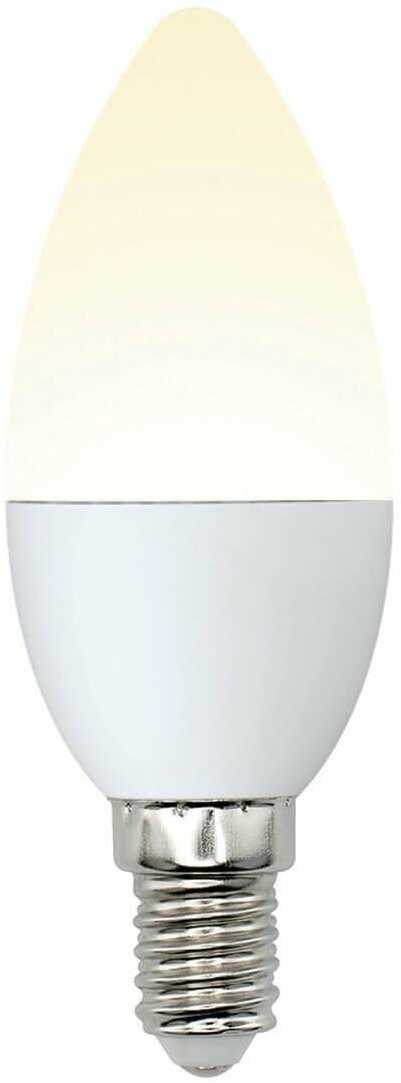 Uniel Лампа светодиодная (UL-00002373) Uniel E14 6W 3000K матовая LED-C37-6W/WW/E14/FR/MB PLM11WH