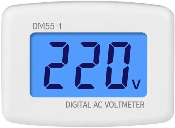Изображение Цифровой вольтметр переменного тока DM55-1 для бытовой сети 220-230В