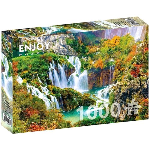 Пазл Enjoy 1000 деталей: Плитвицкие водопады осенью пазл enjoy 1000 деталей лесной ручей осенью