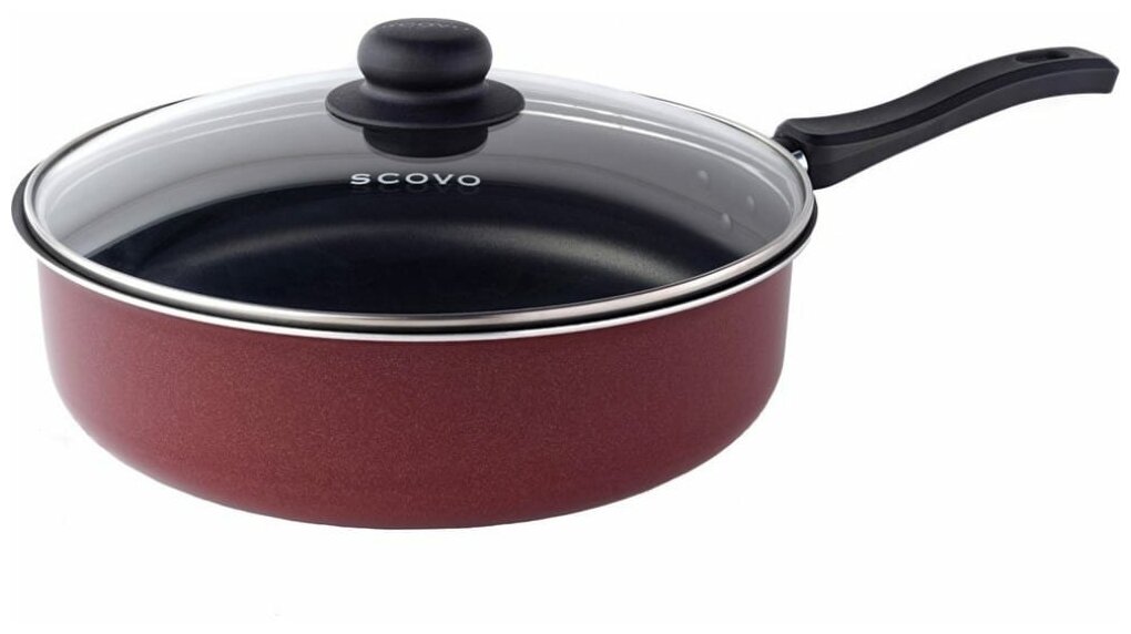 Сотейник SCOVO диаметр 20 см стеклянная крышка СЭ-032