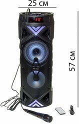 Большая портативная беспроводная блютуз bluetooth колонка c микрофоном радио светомузыкой и AUX