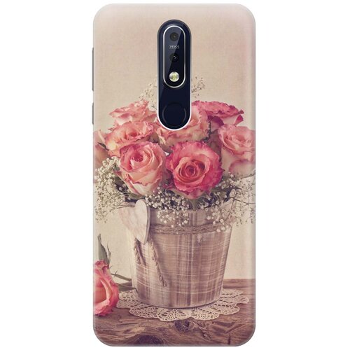 фото Re:paчехол - накладка artcolor для nokia 7.1 (2018) с принтом "винтажные розы"