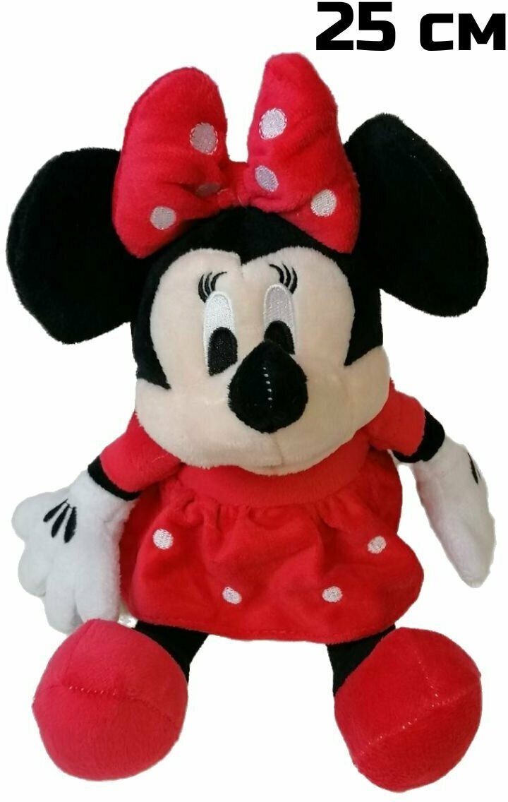 Мягкая игрушка Минни Маус красная. 25 см. Плюшевая игрушка мышка Minnie Mouse.