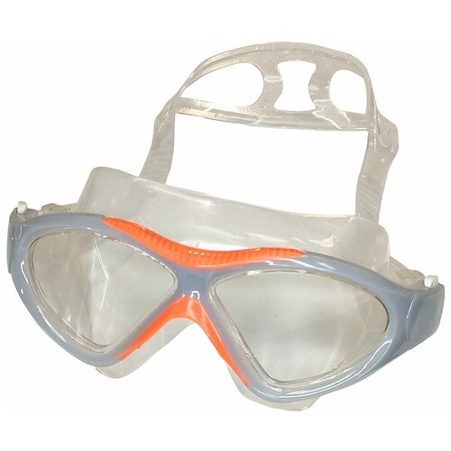 Очки маска для плавания взрослая E36873-11 (серо/оранжевые) очки маска для плавания sportex e36873 серый оранжевый