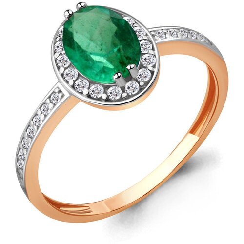 фото Золотое кольцо aquamarine 961785ка с бриллиантом и агатом diamant-online