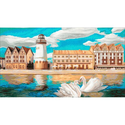 Набор для вышивания крестиком NITEX нитекс от производителя арт. 0287 Калининград Рыбацкая деревня 61х34 см