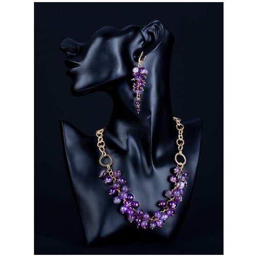 Колье MARI JOO, длина 50 см, фиолетовый