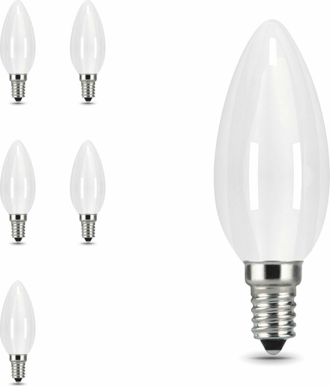 фото Светодиодная лампа Gauss Filament 5W эквивалент 40W 2700K 420Лм E14 филаментная свеча