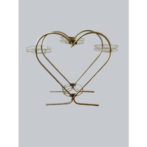 Подставка металлическая для цветов напольная 4 секции, золотой, Kapelanczyk.