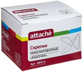 Attache Скрепки Бабочка (48914) 50 мм (12 шт.) серебристый