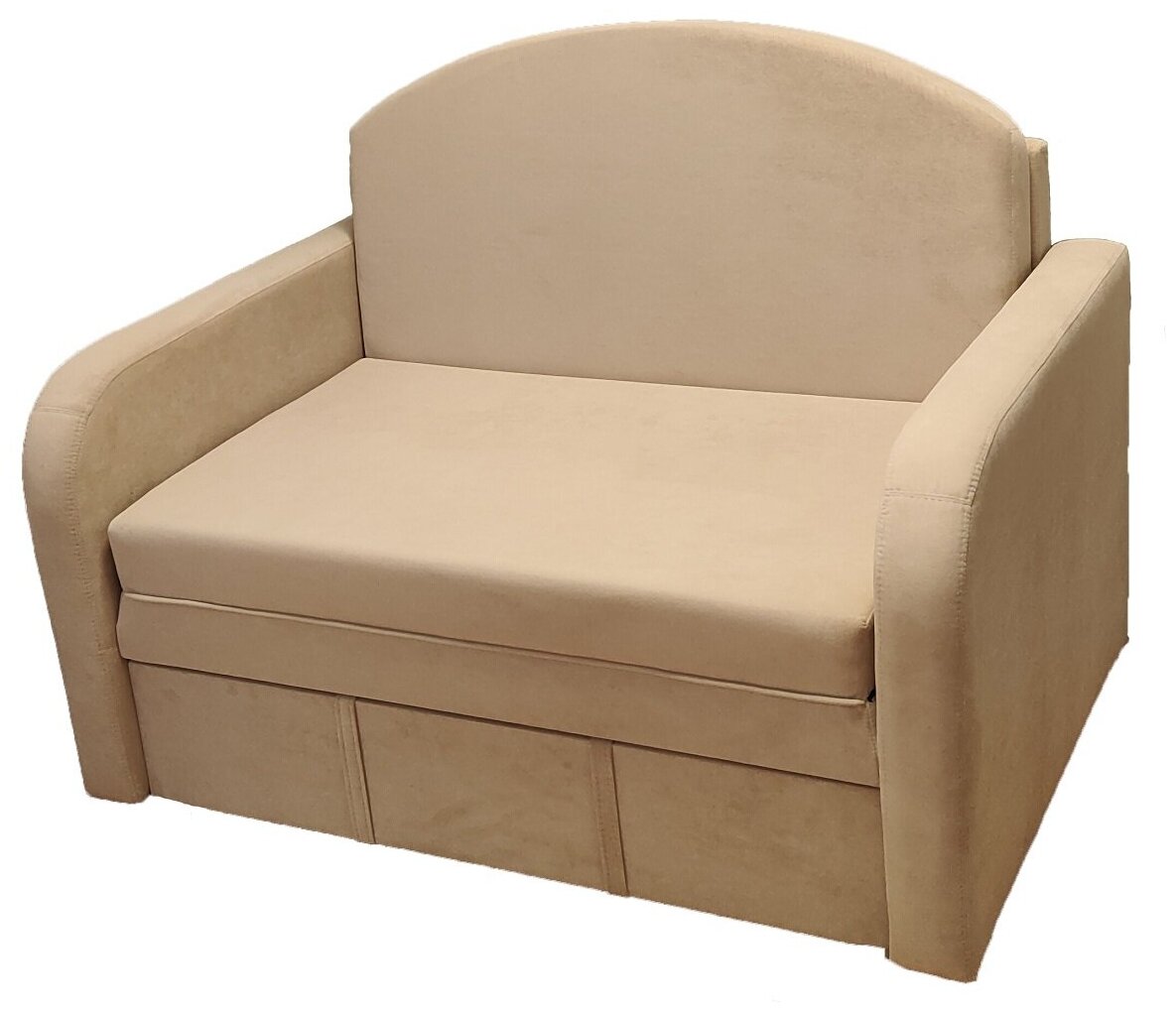 Раскладной диван-кровать StylChairs Соня, обивка: велюр, цвет: бежевый - фотография № 1