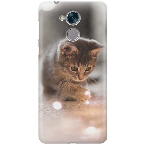 фото Cиликоновый чехол на honor 6с / хонор 6с с принтом "котенок и свет" gosso