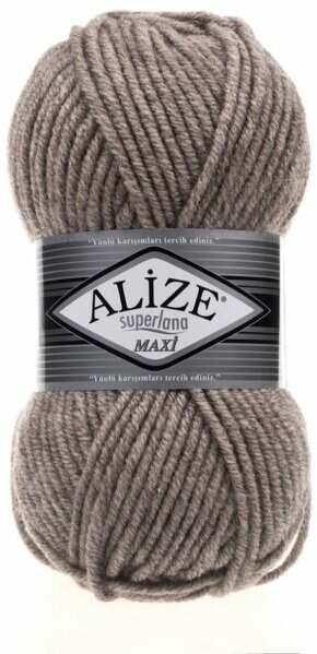 Пряжа Alize Superlana Maxi светло-коричневый (207), 25%шерсть/75%акрил, 100м, 100г, 1шт