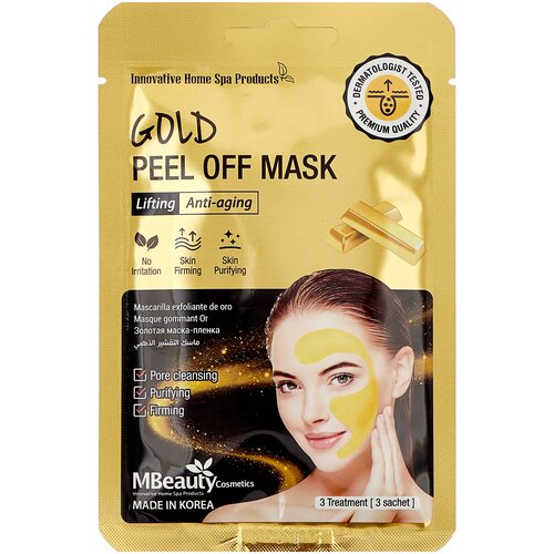 фото Маска-пленка mbeauty gold peel off (3 шт), 7 г