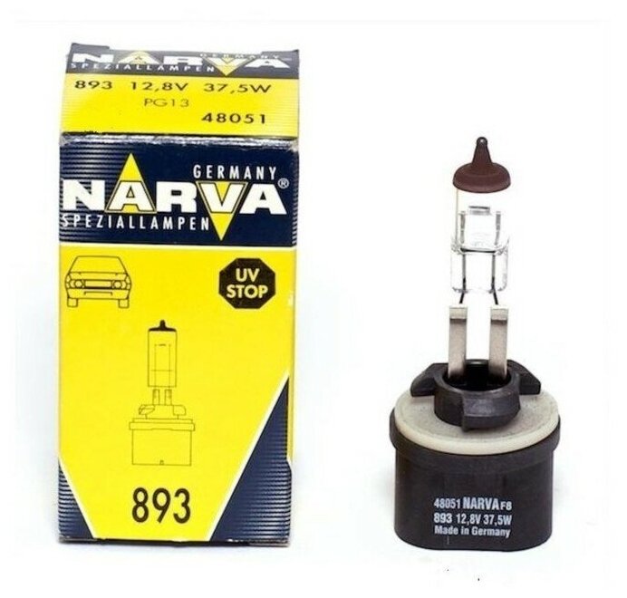 Лампа автомобильная галогенная Narva STANDARD 48051 893 (H27/W1) 12V 37.5W PGJ13