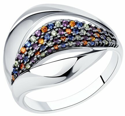 Кольцо Diamant online, серебро, 925 проба, фианит