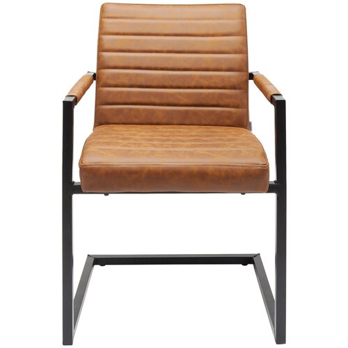 фото Kare design стул консольный с подлокотниками barone, коллекция "барон" 55*88*60, полиэстер, шпон, сталь, коричневый