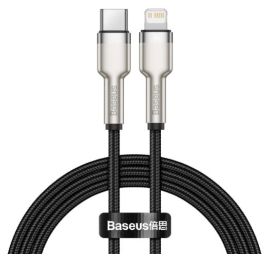 Кабель Baseus Cafule Series Metal Data Cable Type-C to iP PD 20W 1m White (CATLJK-A02) - фото №1