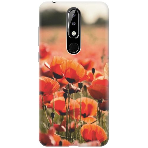 фото Re:paчехол - накладка artcolor для nokia 5.1 plus / x5 (2018) с принтом "маки"