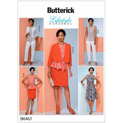 Выкройка BUTTERICK №6463 Жакет, блуза, платье, брюки, юбка выкройка butterick 6493 жакет юбка