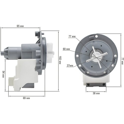 помпа в сборе hanyu 40w 220 240v lg 5859en1004b Помпа (сливной насос) HANYU 40W для стиральной машины