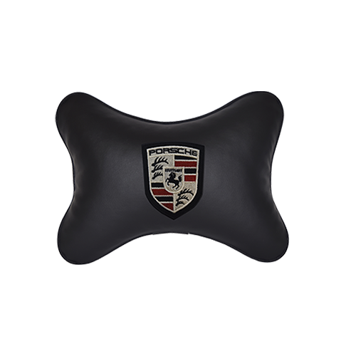 фото Подушка на подголовник экокожа черная porsche vital technologies